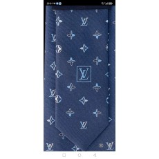 LV 자카드 실크 넥타이 블루/화이트 001-265151