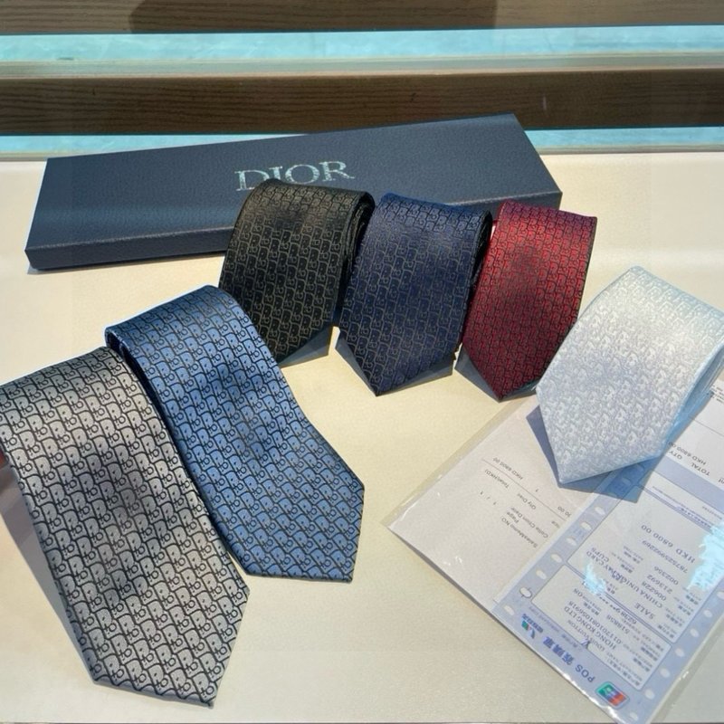 DIOR 남성 실크 격자무늬 넥타이 001-265492