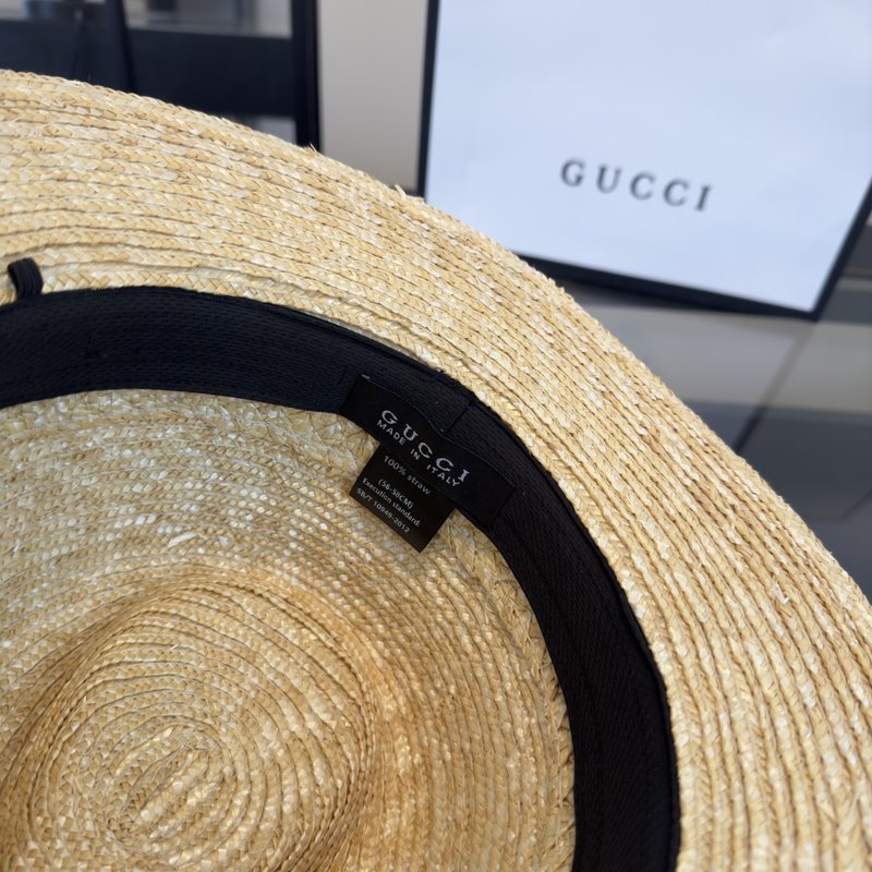 Gucci 밀짚 모자 (머리둘레 57cm) 001-266221