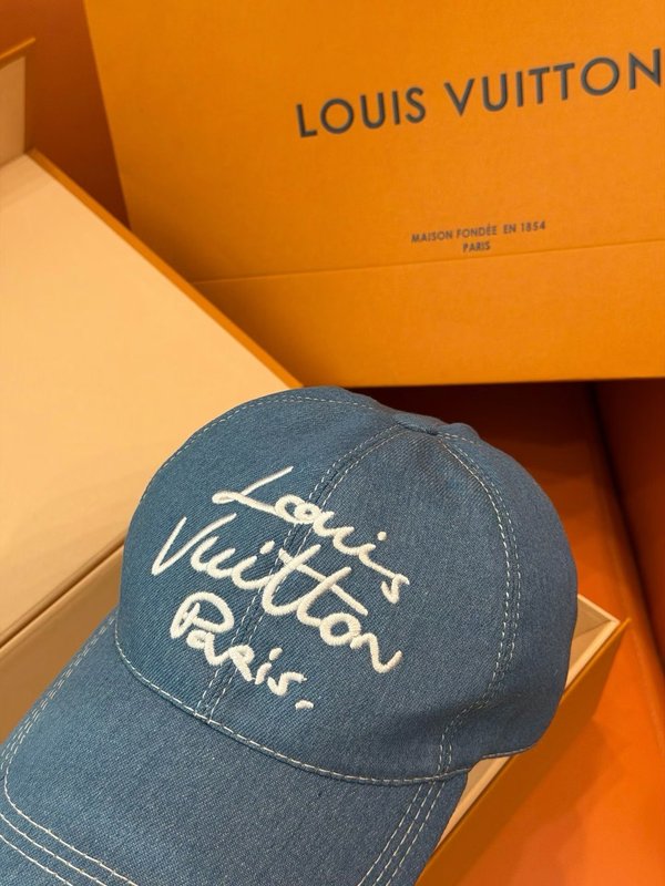 LV 데님 자수 필기체 야구모자 001-266275