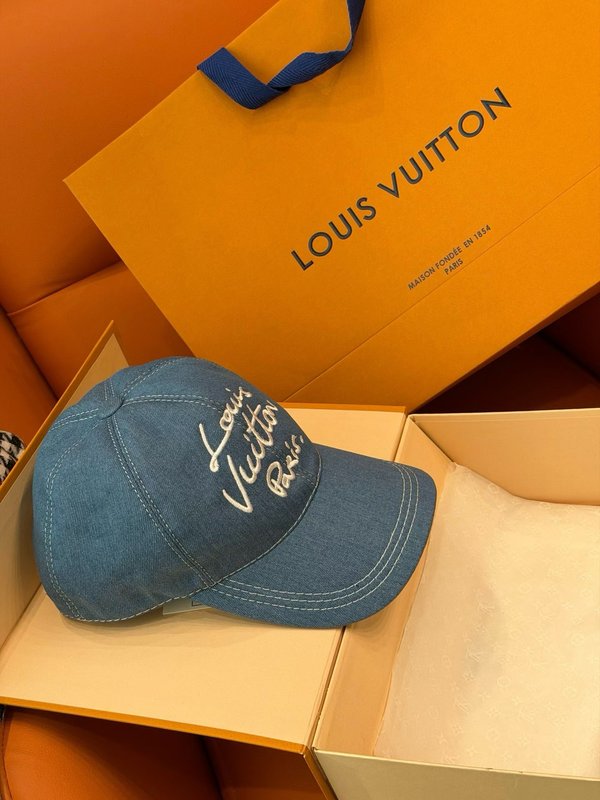 LV 데님 자수 필기체 야구모자 001-266275
