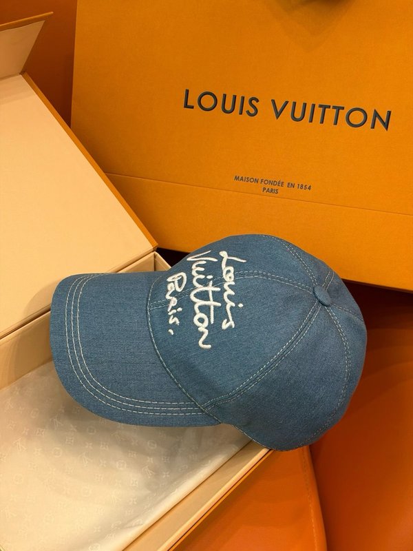 LV 데님 자수 필기체 야구모자 001-266275