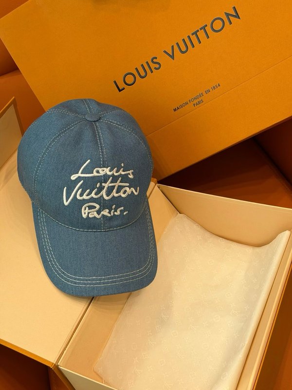 LV 데님 자수 필기체 야구모자 001-266275