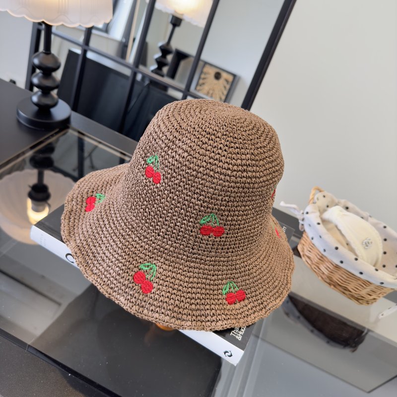 LV  수제 접이식 밀짚모자 001-266307