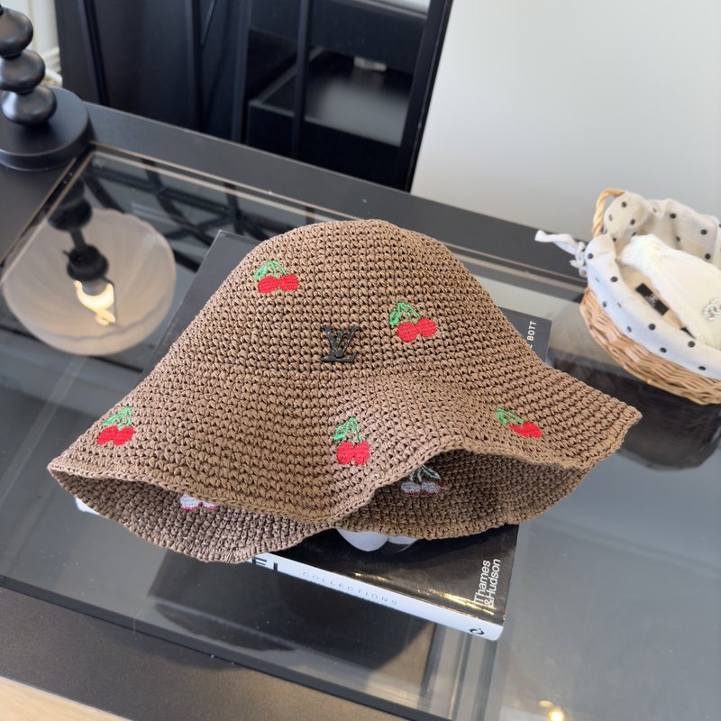 LV  수제 접이식 밀짚모자 001-266307