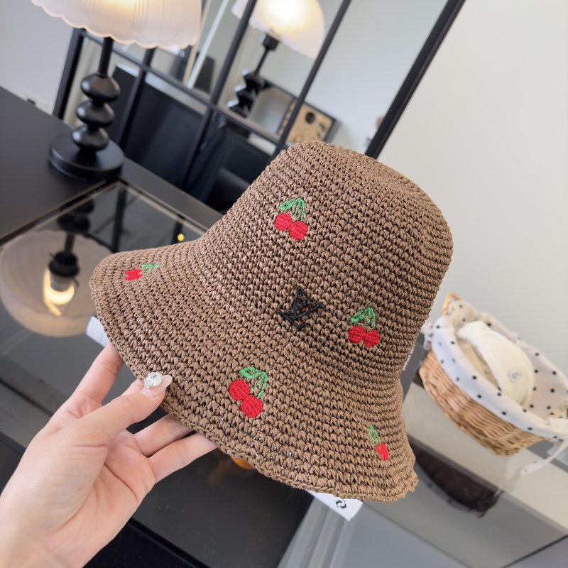 LV  수제 접이식 밀짚모자 001-266307
