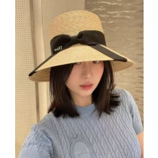 디올 밀짚 리본 모자 001-266354