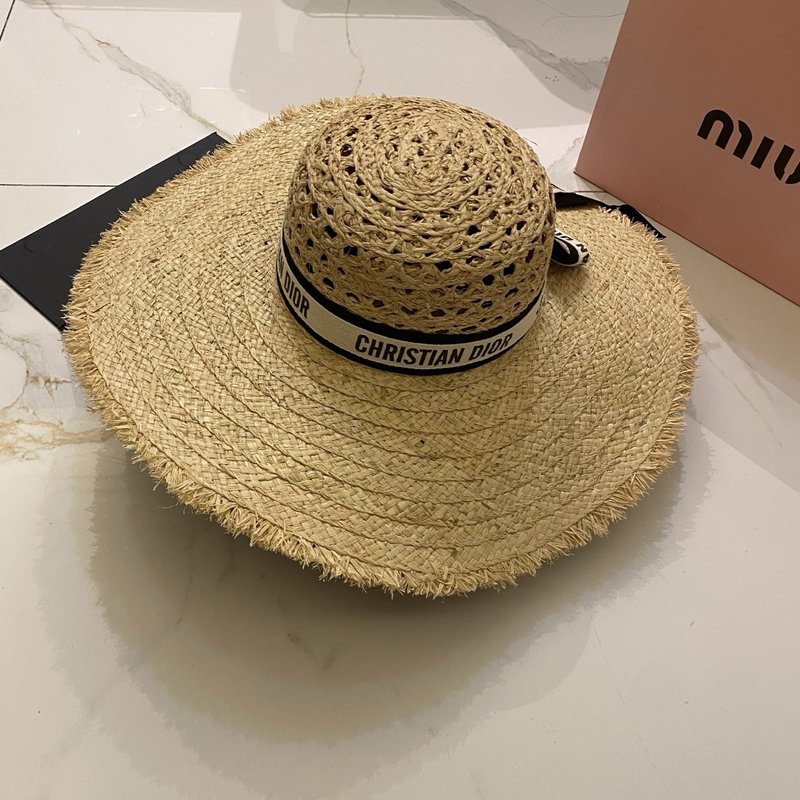 라피아 챙 넓은 모자 001-266358