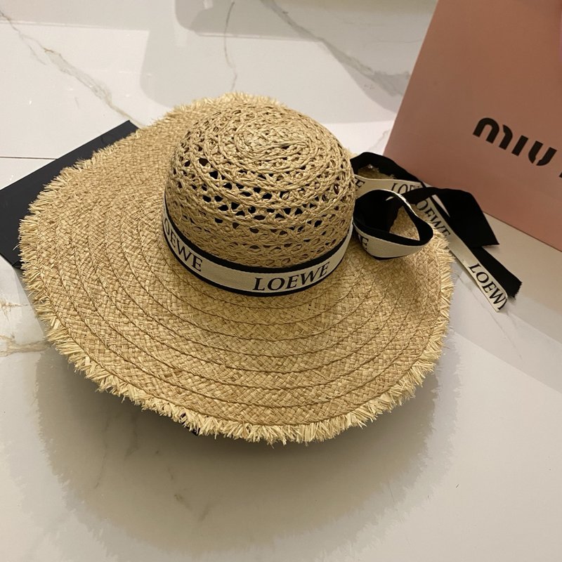 라피아 챙 넓은 모자 001-266358