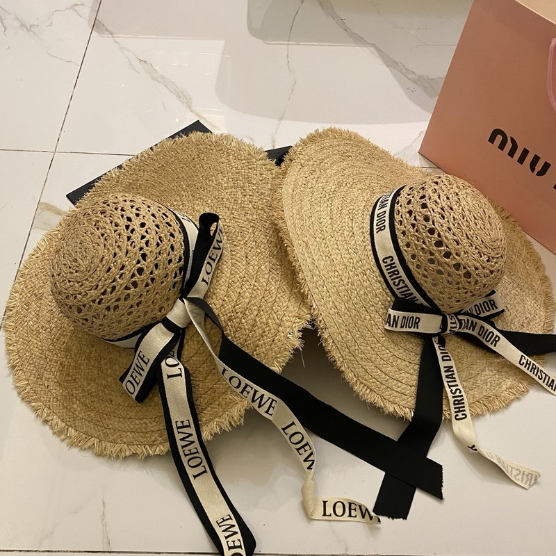 라피아 챙 넓은 모자 001-266358