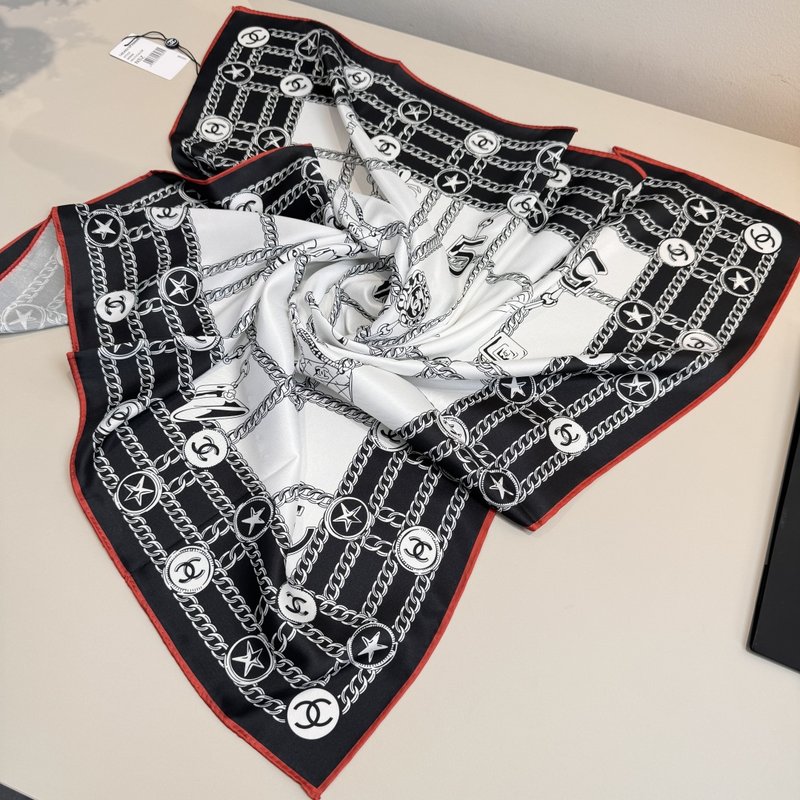 샤넬 체인 자카드 실크 스카프 001-266516
