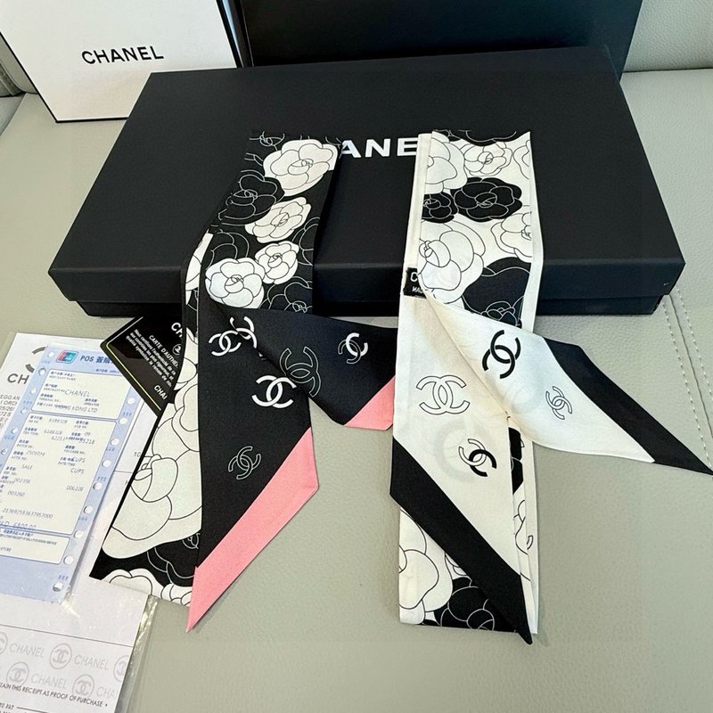 샤넬 카툰 레터 Twilly 스카프 001-266525