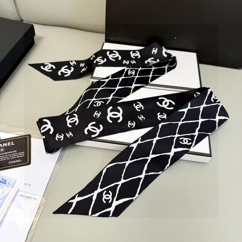 샤넬 실크 헤어밴드 스카프 001-266565