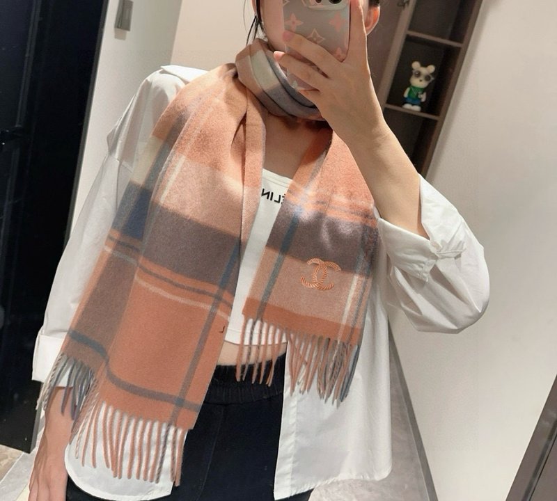 샤넬 캐시미어 물결무늬 스카프 001-266569