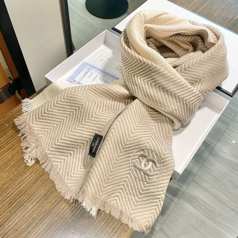 샤넬 헤링본 캐시미어 스카프 001-266581