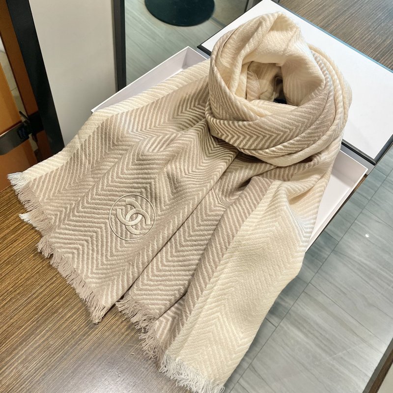 샤넬 헤링본 캐시미어 스카프 001-266581