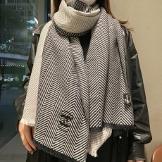 샤넬 헤링본 캐시미어 롱 스카프 001-266582