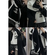 샤넬 양면 배색 자카드 스카프 001-266612