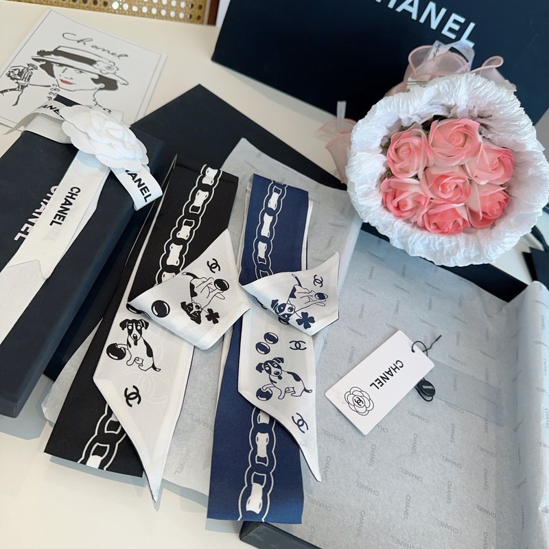 샤넬 강아지 리본 스카프 001-266633