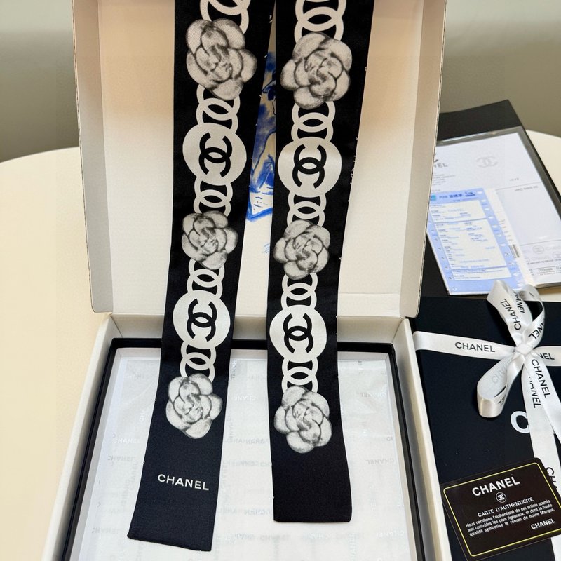 샤넬 카멜리아 리본 스카프 001-266643