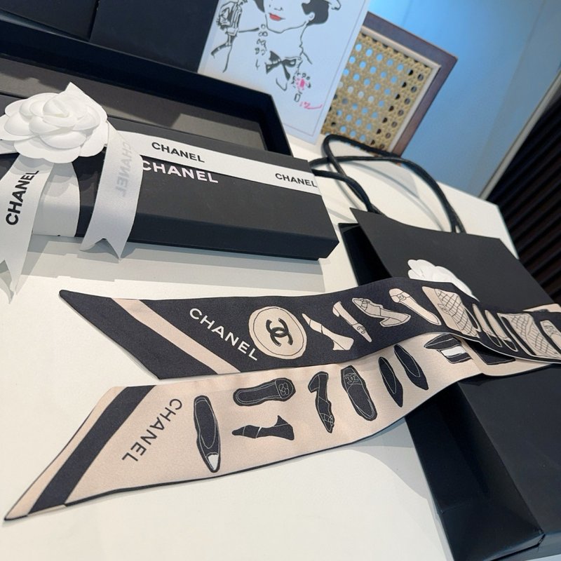 샤넬 실크 헤어밴드/스카프 멀티웨이 001-266684