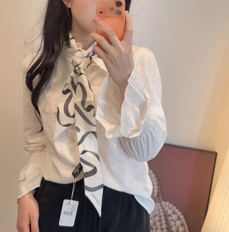 샤넬 더블 페이스 실크 헤어밴드 스카프 001-266692