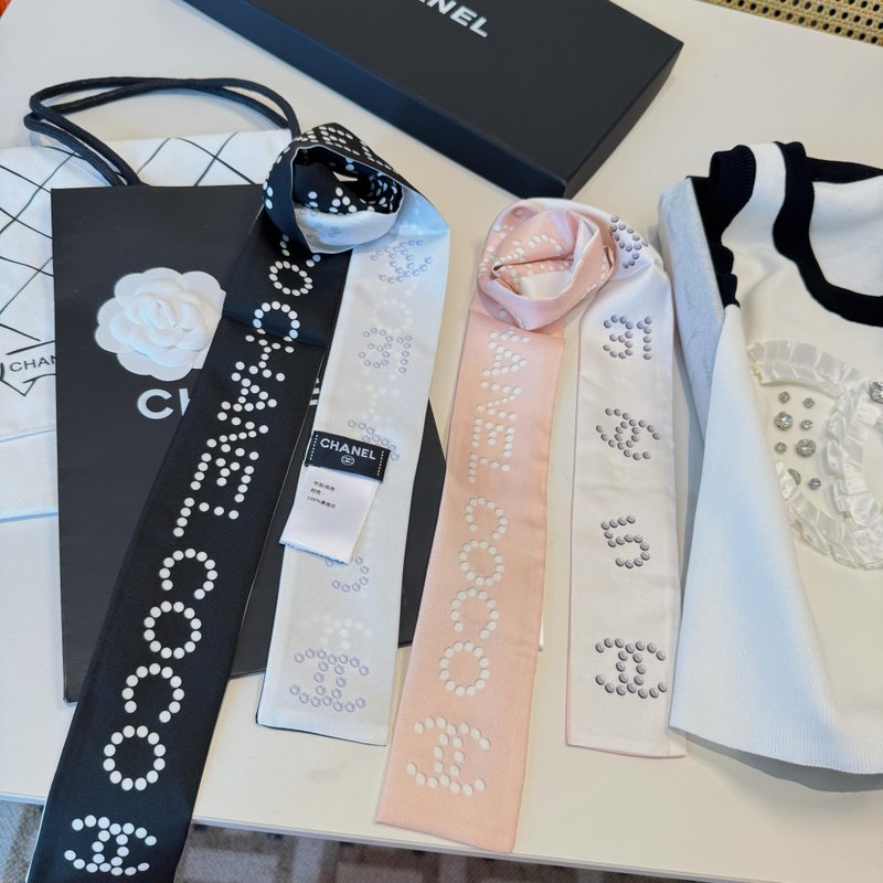 샤넬 양면 실크 머리띠 001-266694
