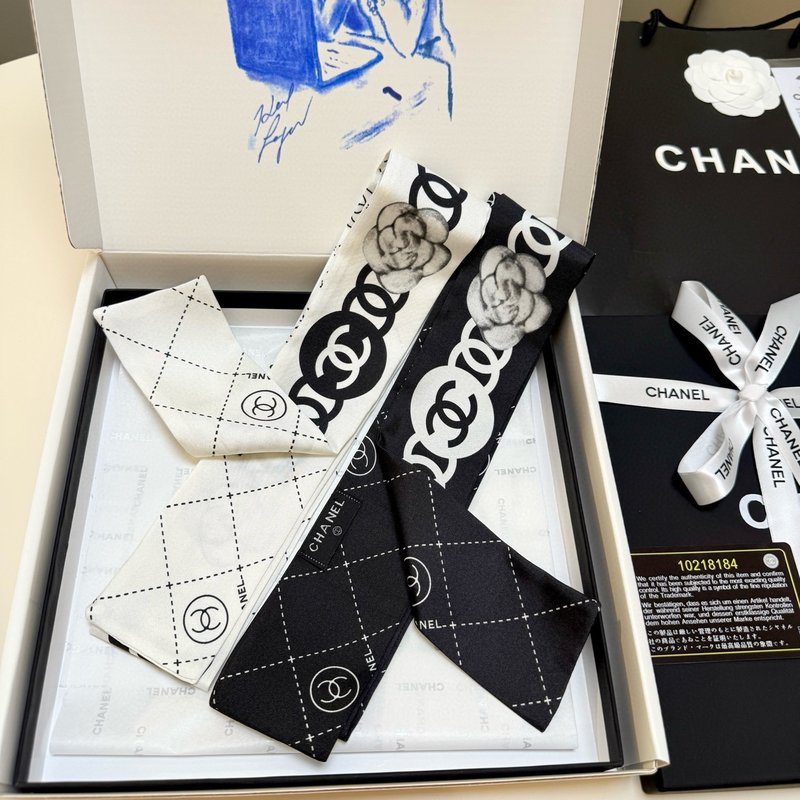 샤넬 카멜리아 리본 스카프 001-266695