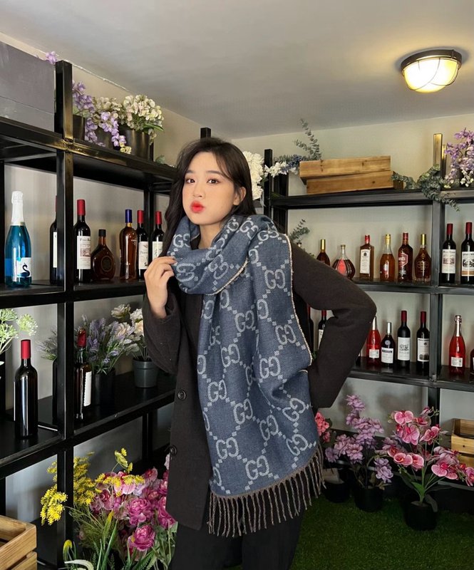구찌 자카드 양면 스카프 001-266760