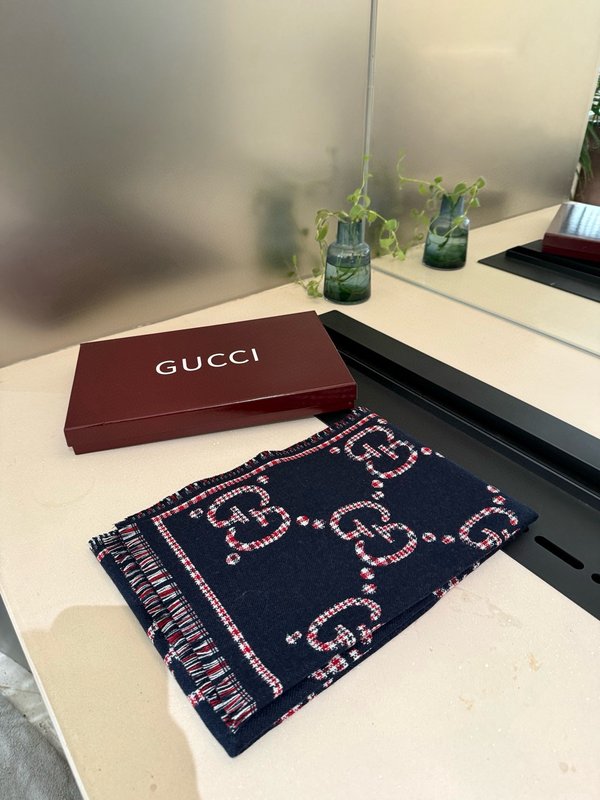 GUCCI 스타일 레터링 울 스카프 001-266776