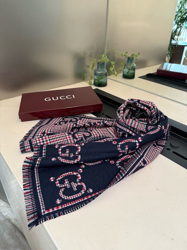 GUCCI 스타일 레터링 울 스카프 001-266776