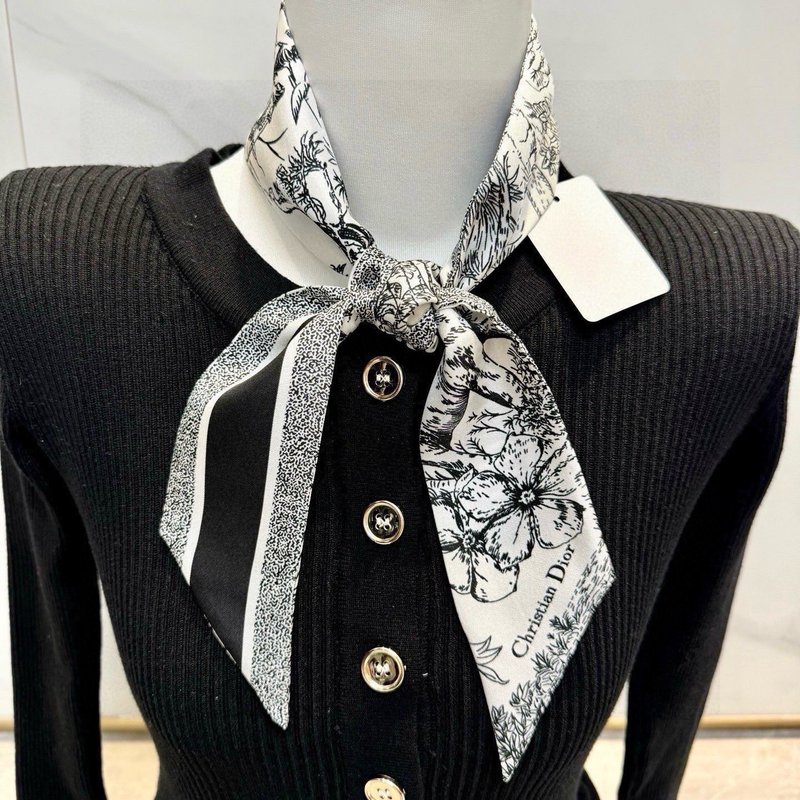 DIOR 디올 트윌리 스카프 정글 코끼리 001-266906