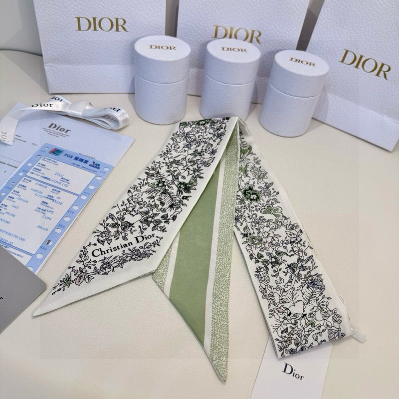 Christian Dior 로고 자카드 리본 스카프 001-266925
