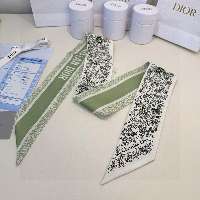 Christian Dior 로고 자카드 리본 스카프 001-266925