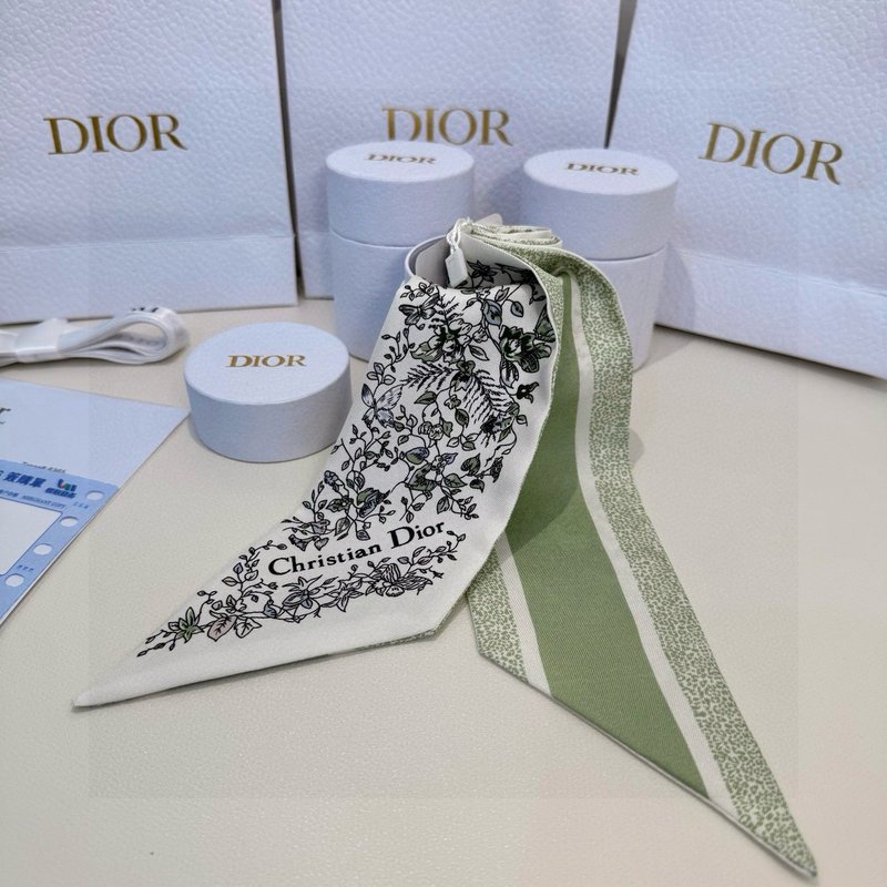Christian Dior 로고 자카드 리본 스카프 001-266925