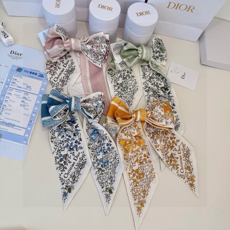 Christian Dior 로고 자카드 리본 스카프 001-266925