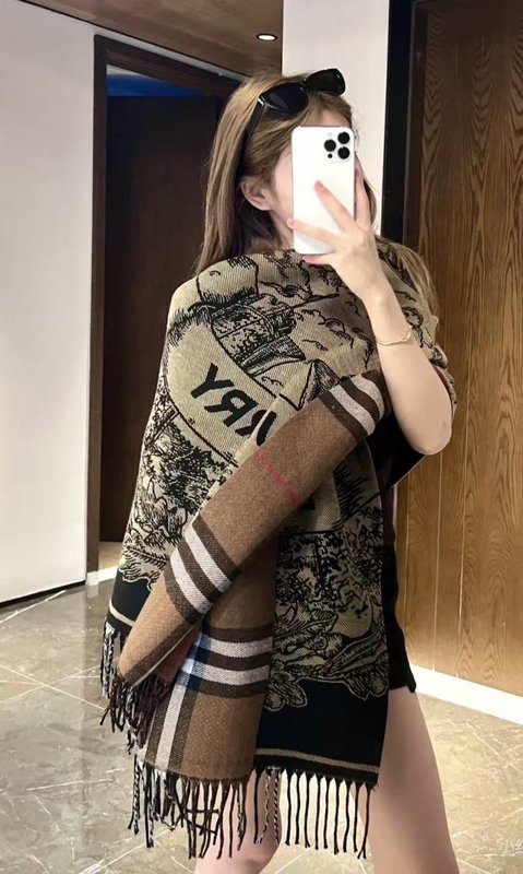 버버리 양면 자카드 머플러 001-267670