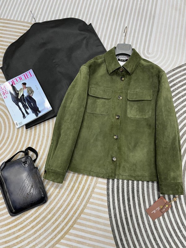 Loro Piana 라펠 가죽 자켓 001-267944