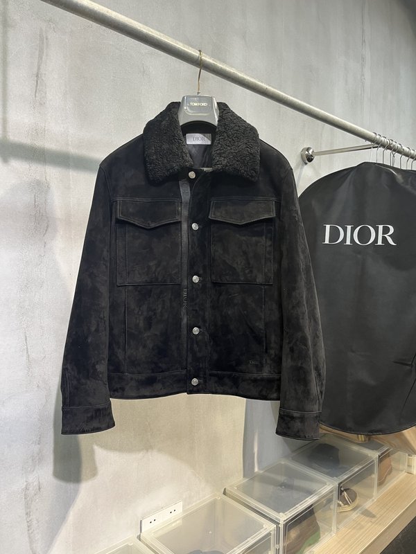 DIO* 퍼 칼라 가죽 자켓 001-268053