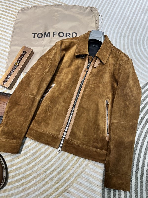 TOMFORD 반스웨이드 가죽 자켓 (翻領简约) 001-268143