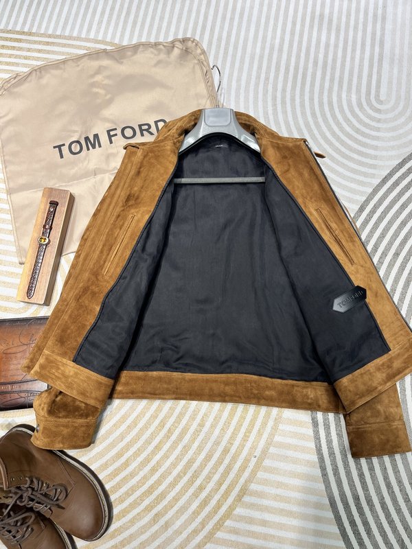TOMFORD 반스웨이드 가죽 자켓 (翻領简约) 001-268143