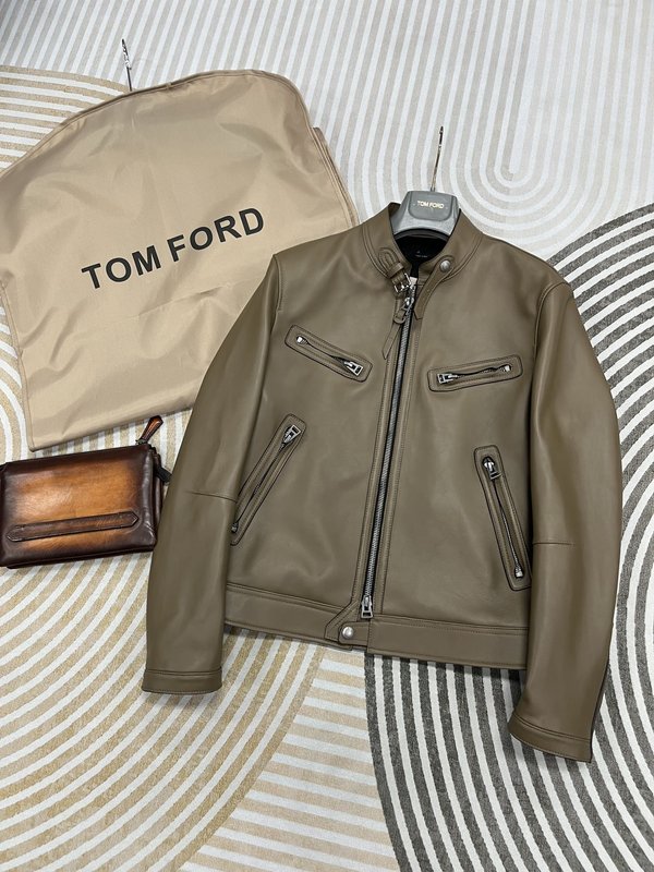 TOM FORD 오토바이 가죽 자켓 001-268156