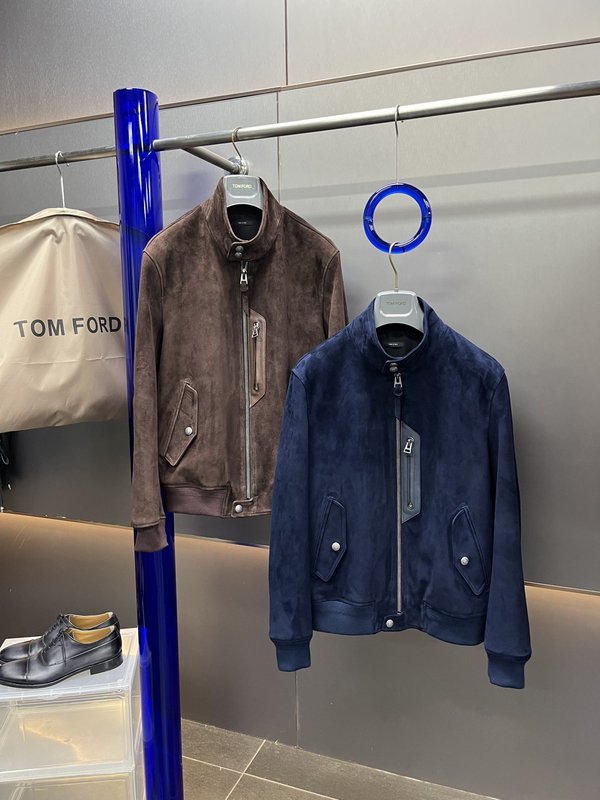Tom Ford 스웨이드 심플 가죽 자켓 001-268197