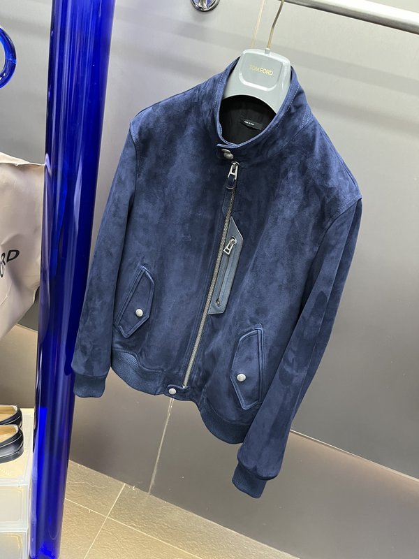 Tom Ford 스웨이드 심플 가죽 자켓 001-268197