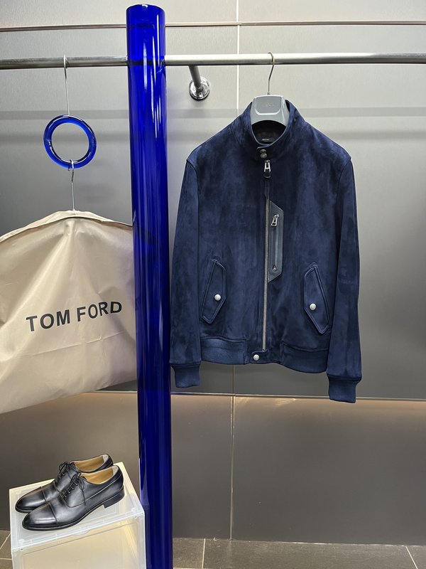 Tom Ford 스웨이드 심플 가죽 자켓 001-268197