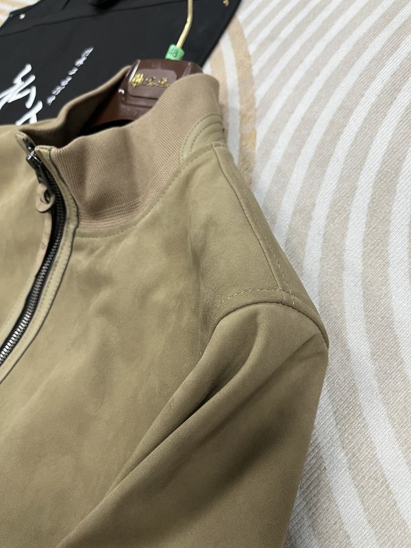 Tom Ford 스웨이드 스탠드 칼라 가죽 자켓 001-268232