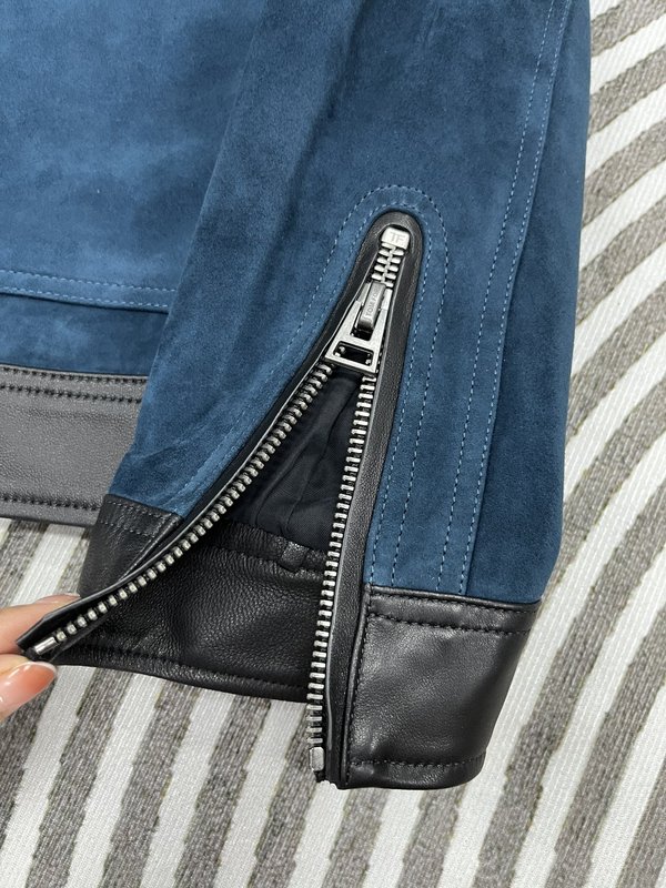 TOM FORD 데님 가죽 자켓 슬림 숏 001-268234