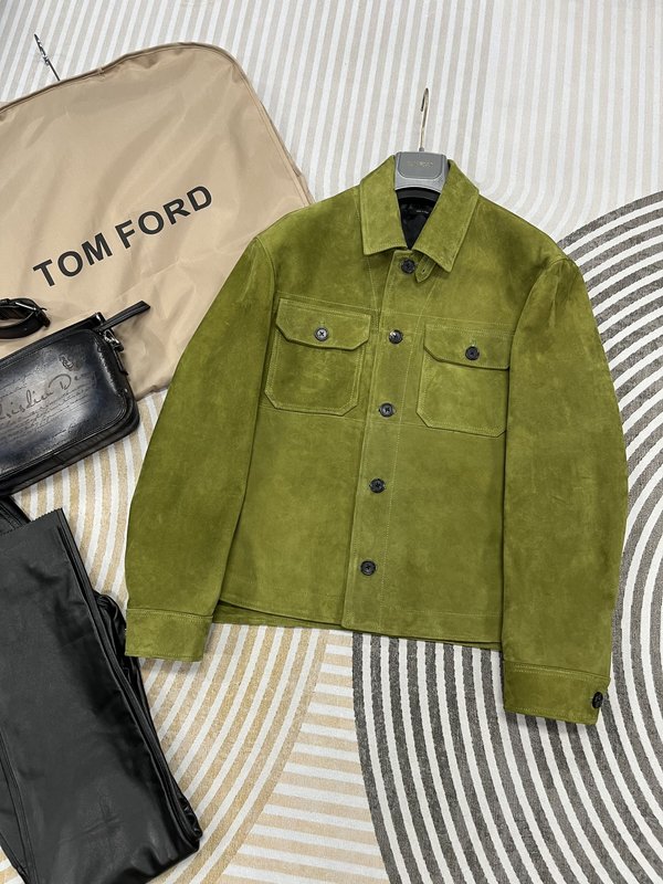 TOM FORD 턴다운 칼라 가죽 자켓 001-268263