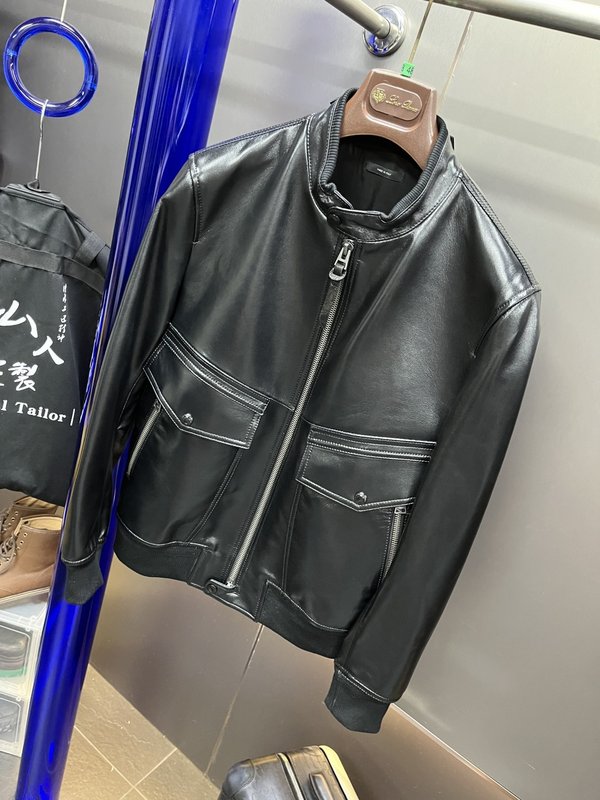 TOM FORD 블랙 도금 가죽 라이더 자켓 001-268276