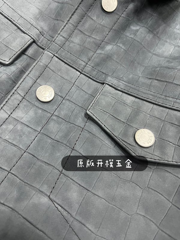 에르메스 패션 캐주얼 데님 가죽 자켓 001-268328